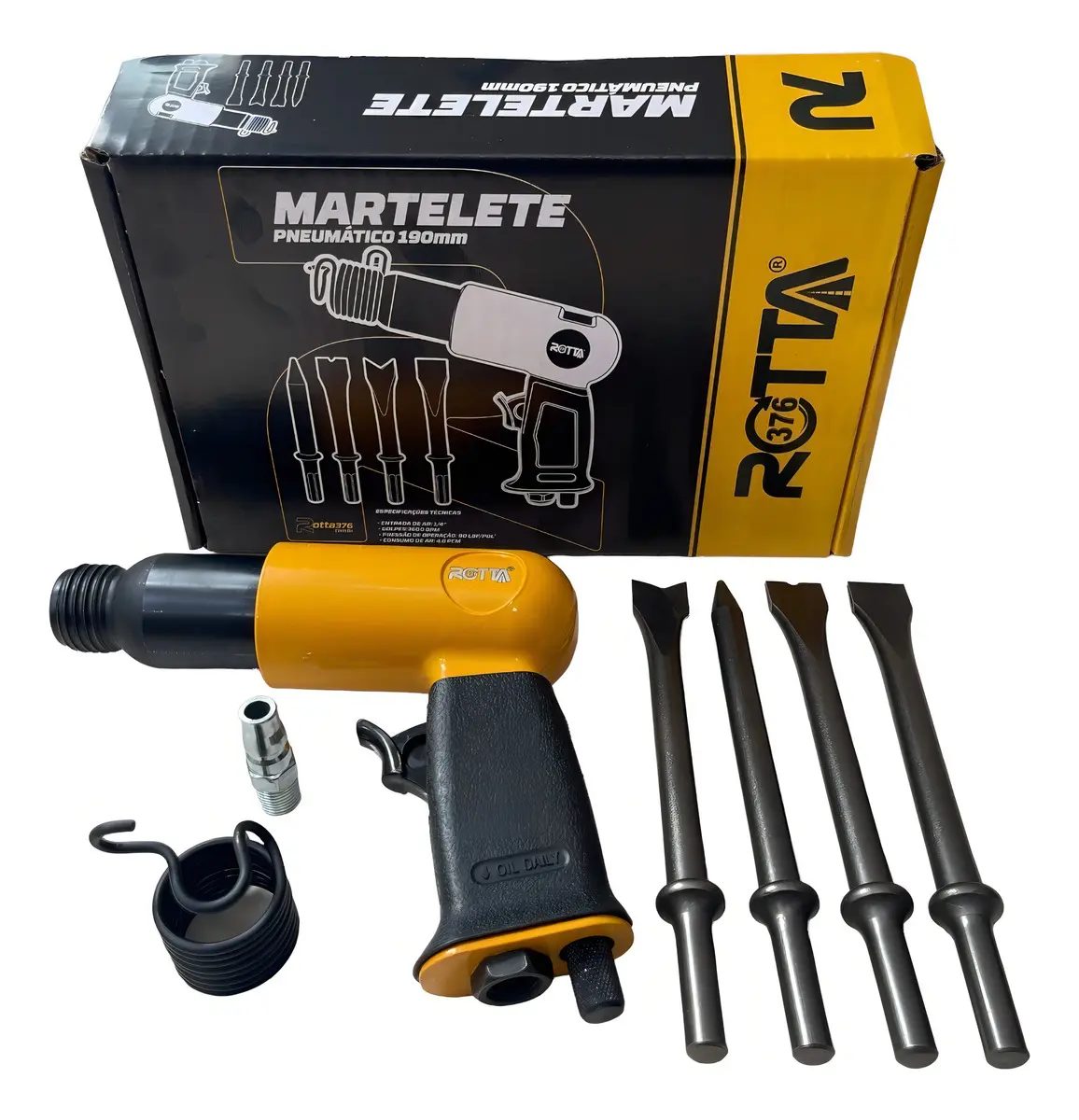 Martelete Pneumático Rotta 376 190mm 4 Ponteiras