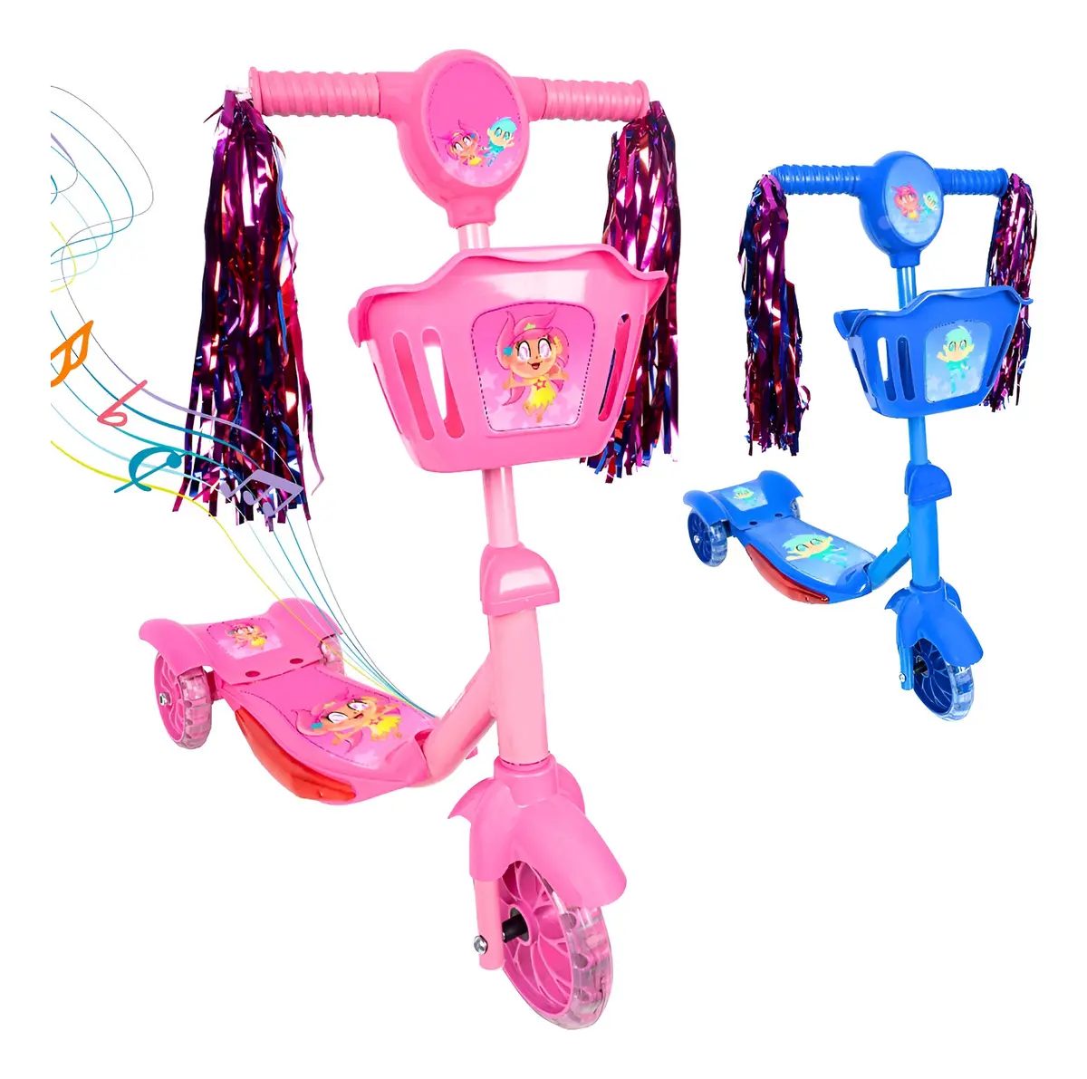 Patinete Infantil 3 Rodas Rosa
