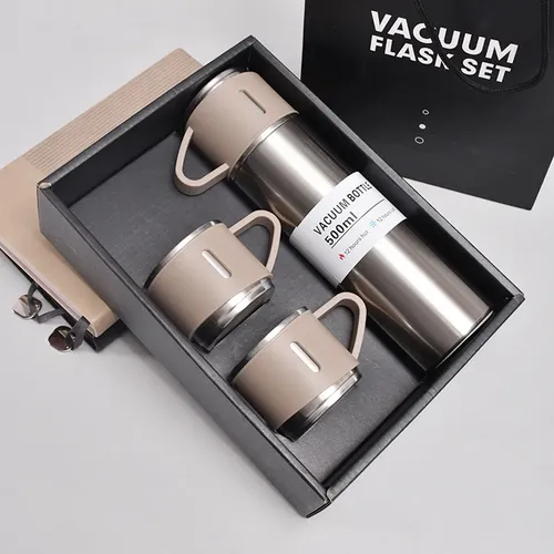 MAIS BARATO‼️Térmica de 500ml + 3 xícaras