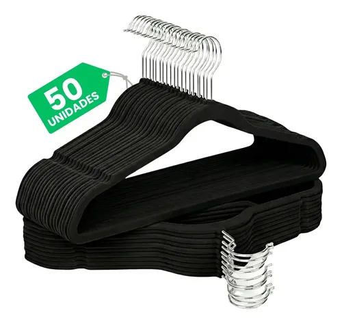✅ Kit 50 Cabides Veludo Slim Adulto