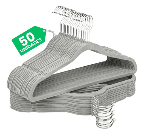 Kit Cabides Veludo De Roupa Antideslizante Slim Adulto 50 Un