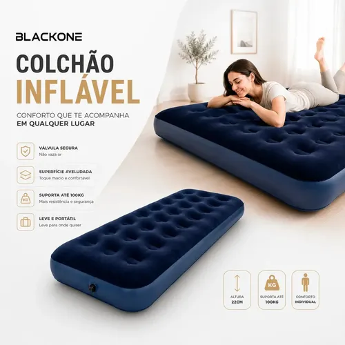 ✅ Colchão Inflável Solteiro O2Flow