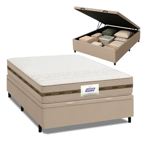 ✅ Cama Box Baú Casal Gazin Flora