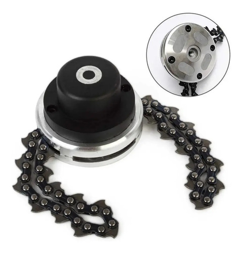 Carretel Com Corrente Roçadeira 25,4mm Trimmer Jardim Grama Cor Preto