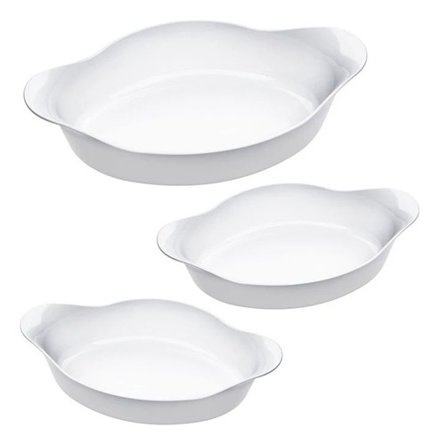 Marinex Conjunto de Assadeiras Oval Opaline 3 Peças