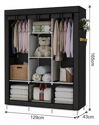 Guarda Roupa Casal /solteiro Dobrável Multiuso 3 Portas