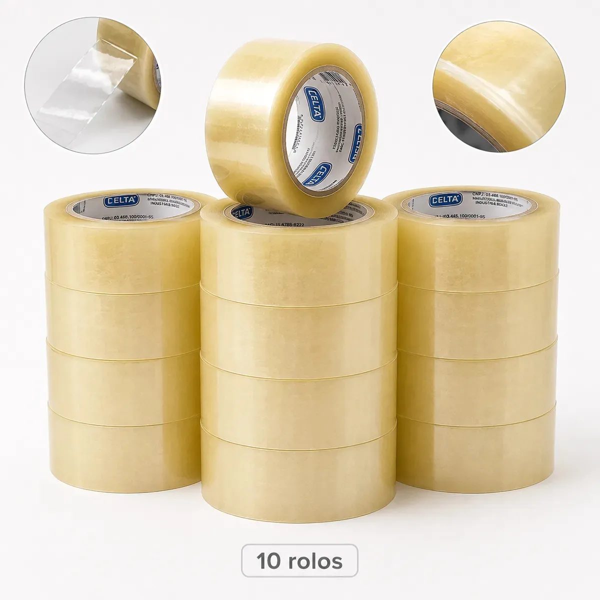 Kit 10 Fitas Adesivas Transparentes