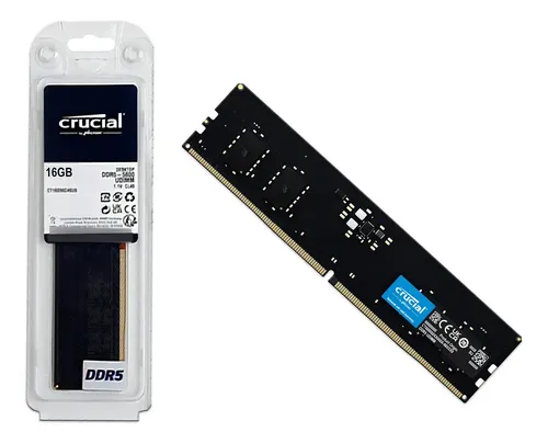🔥 Memória Ram Para Pc Ddr5 16GB 5600mhz Cl46 Crucial Basics Ct16g56c46u5 Desktop Udimm Pr
