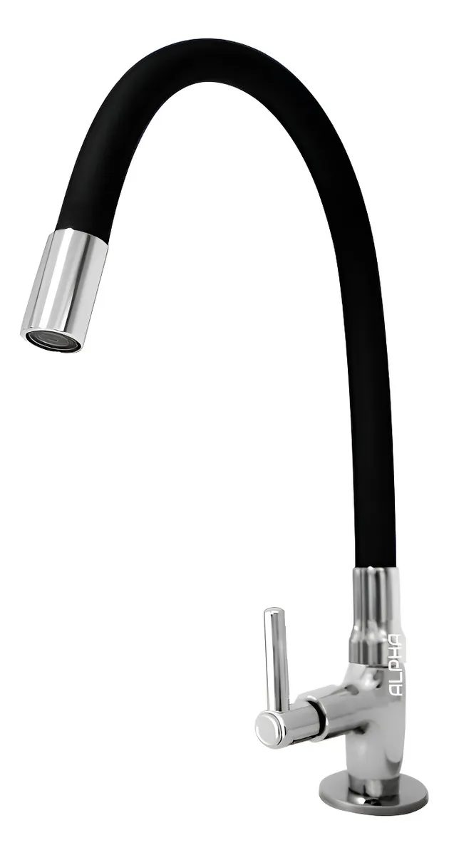 Torneira Tubo Flexível Bancada Cozinha Color Preta Luxo Cor Preto Alpha Hidrometais