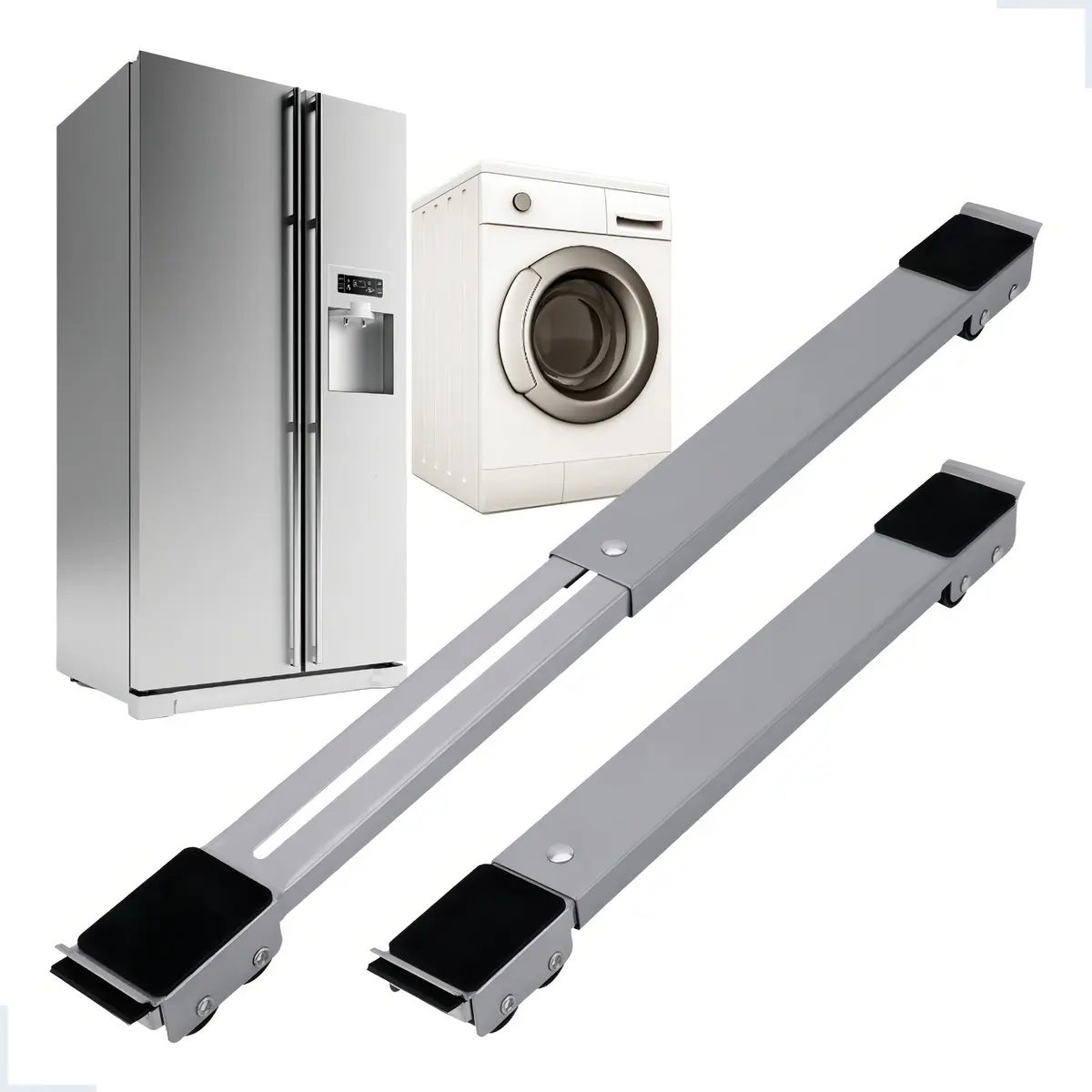 Suporte Base Rodinhas Ajustável P/ Geladeira Fogão Máquina Marca BOAS