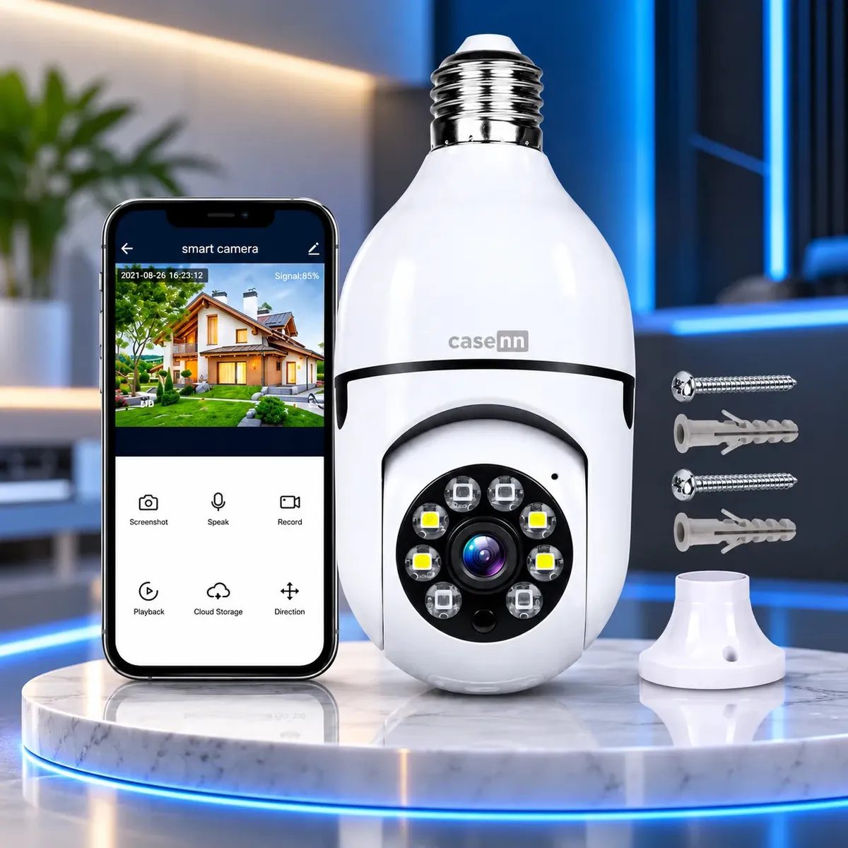 Câmera Lampada De segurança Casenn Ip Wifi Externa Yoosee 360º