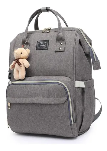 Mochila Bolsa Lequeen Maternidade Executiva Multifuncional Cor Cinza