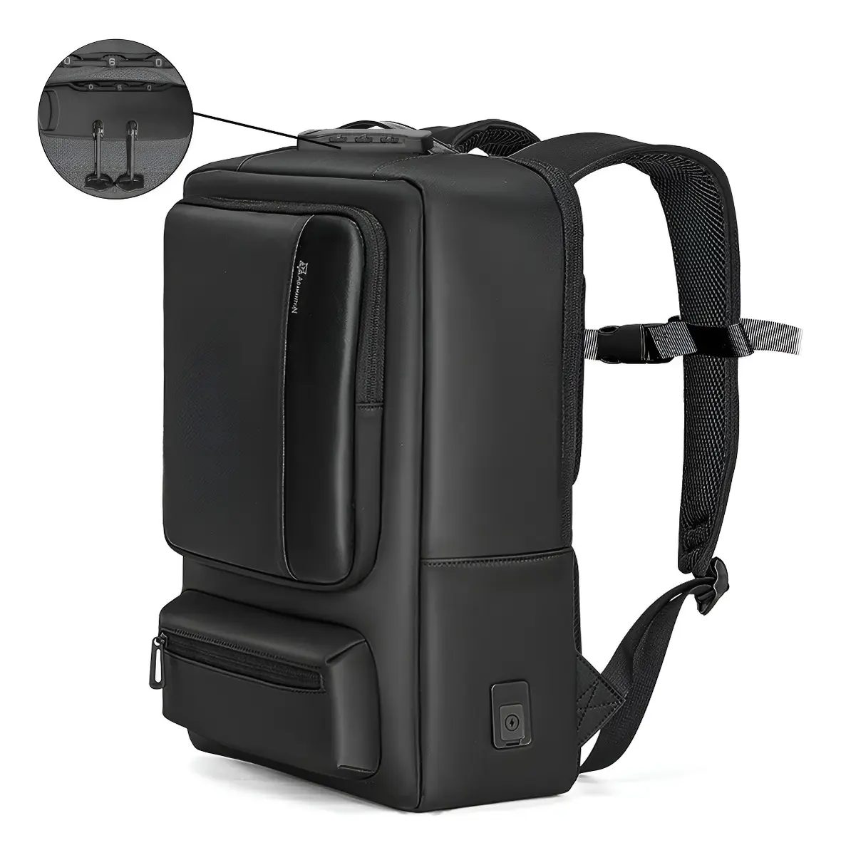 Mochila Executiva Adamantiun Shield Notebook até 16 polegadas bolsa Impermeável Usb Preto