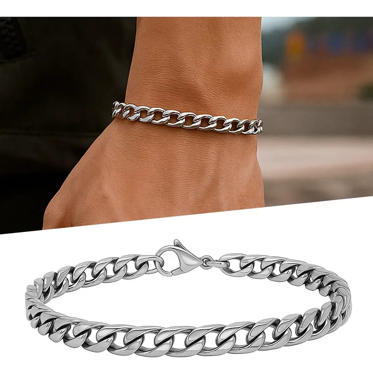 Pulseira Grumet Masculina Aço Inox