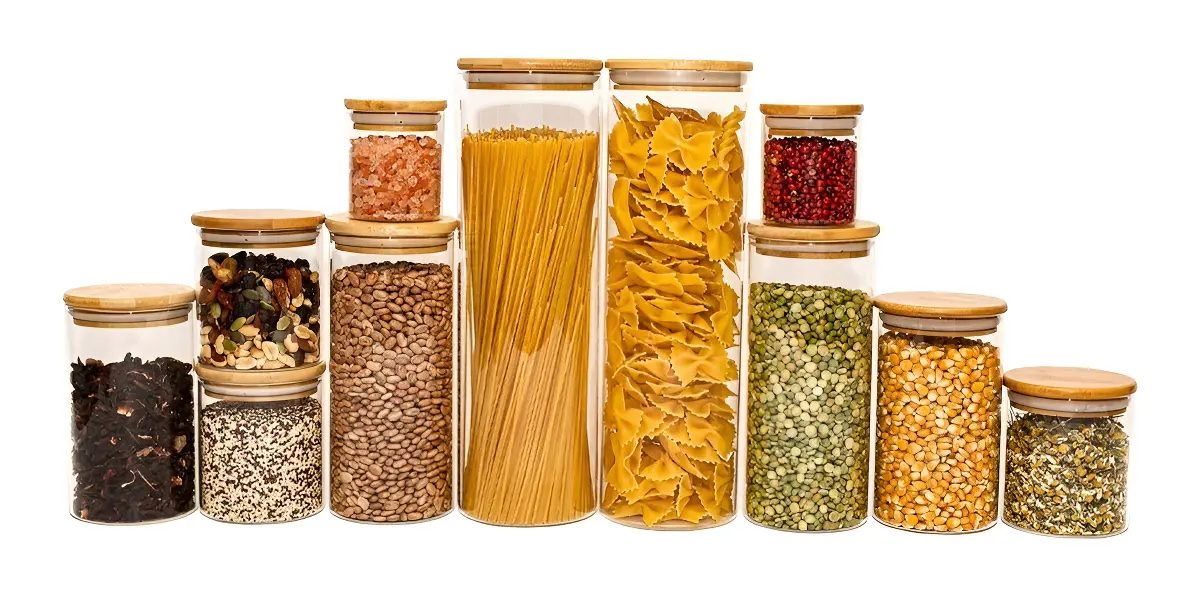 Potes De Vidro Mantimentos Com Tampa Bambu Oikos - 11 Pçs