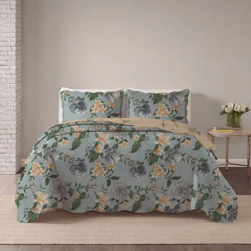 Kit Cobre Leito Colcha Cama Queen 240x260 Dupla Face