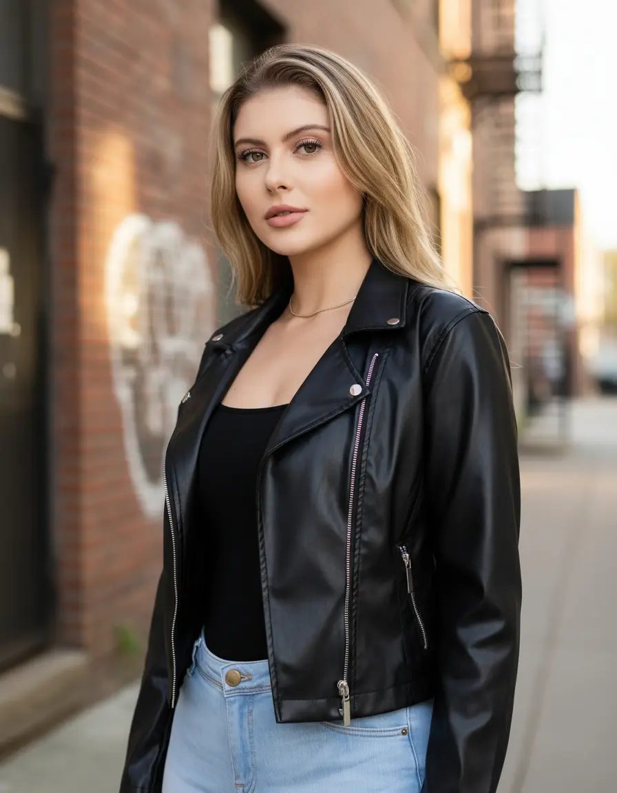 Jaqueta Feminina Couro Casaco Blusa Moda Outono Inverno