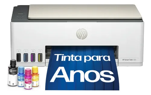 Impressora Multifuncional HP Smart Tank 583 Tanque de Tinta Colorida Wi-Fi com autorreparo