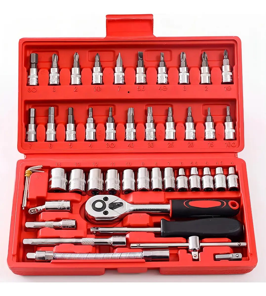 Kit Chaves 46 Peças Soquetes Catraca Ferramenta