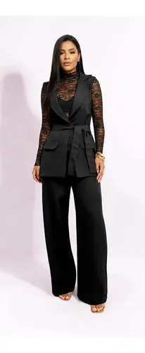 Conjunto Alfaiataria Boss Colete E Calça Pantalona Social