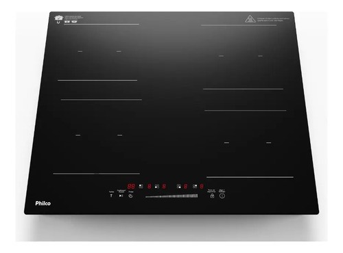 Cooktop De Indução Função Turbo 4 Bocas Philco