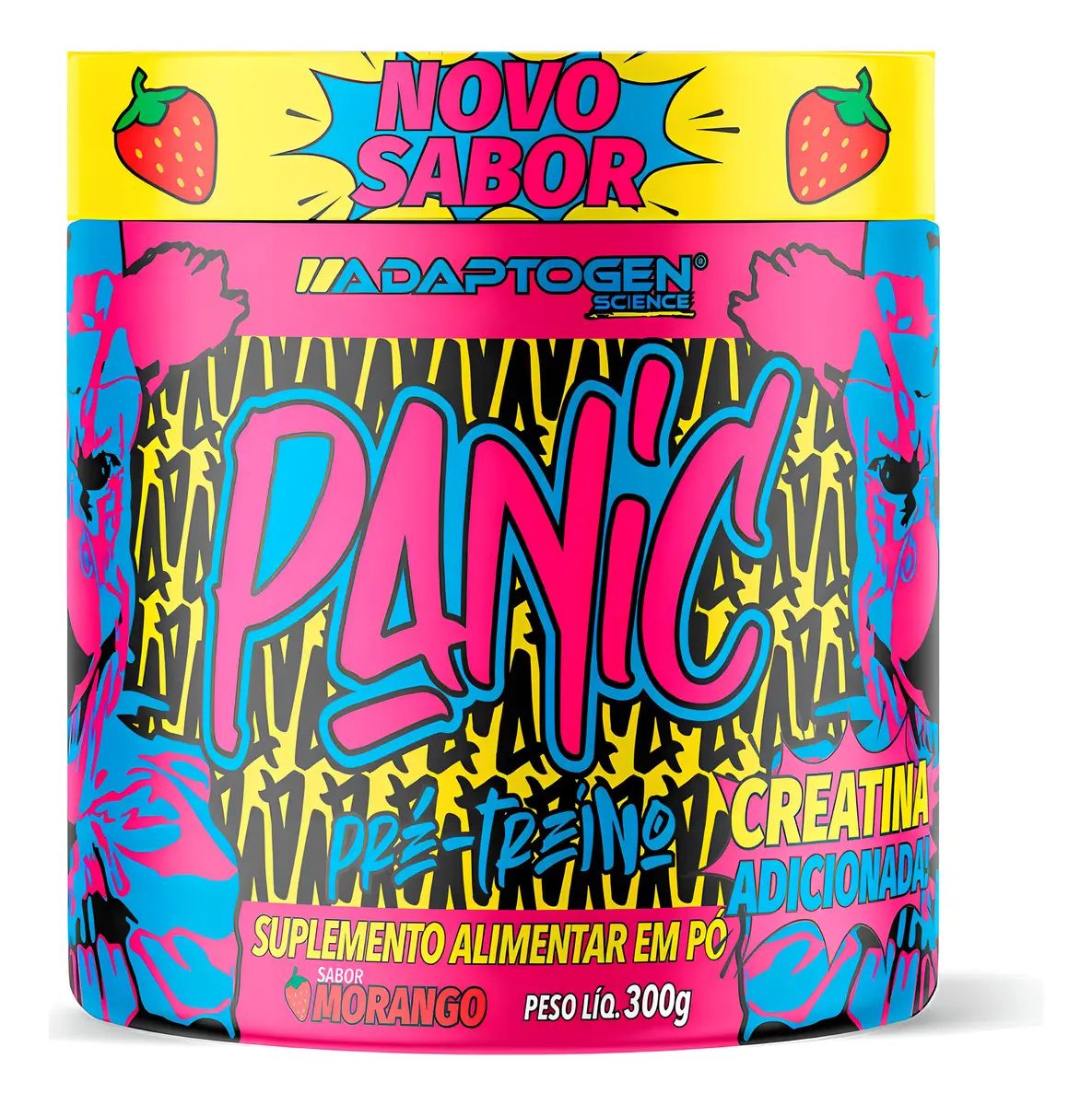 Pré Treino Panic Sabor Morango 300g - Adaptogen Science