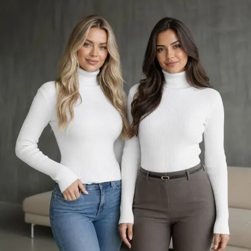 Kit 2 Blusa Cacharrel Feminina Manga Longa Tricô
