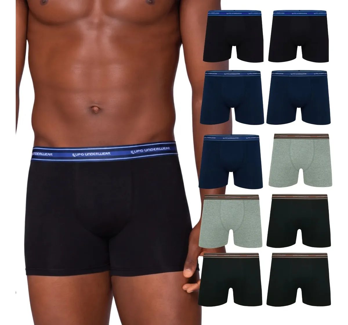 Kit com 10 Cueca Boxer Lupo Algodão