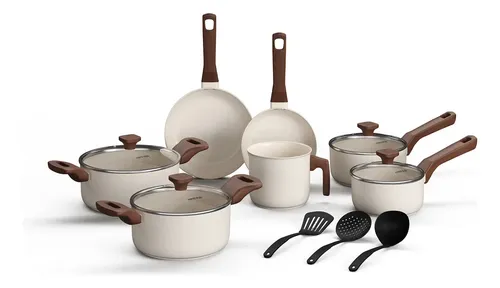 Jogo De Panelas Com 10 Peças Mimo Style Pratic Cook Mármol Cor Branco