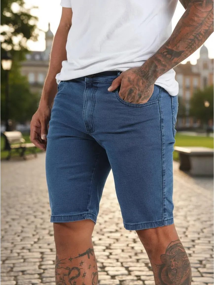 Bermuda Jeans Skinny Super Lycra