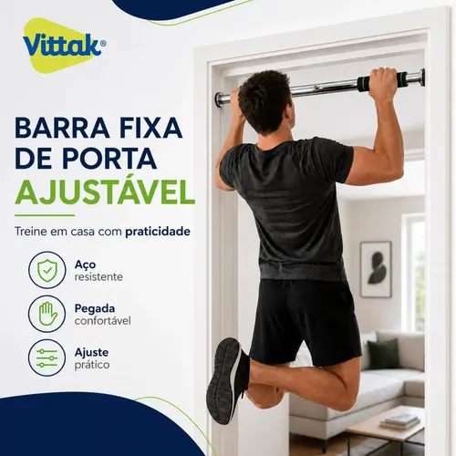 Barra Fixa De Porta Para Exercícios Ajustável