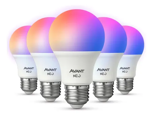 Kit 5 Led Pera Smart Inteligente Wi Fi 2.4ghz Alexa Google 10w Rgb 2700k/6500k Branco Quen