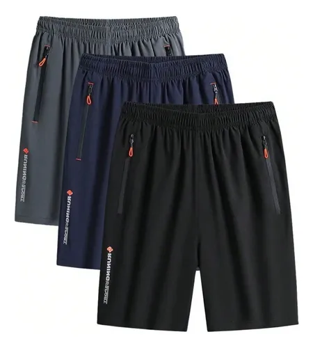Kit 3 Bermudas Secagem Rápida Academia
