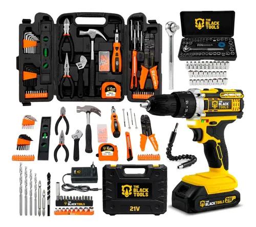 ✅ The Black Tools Parafusadeira com Maleta