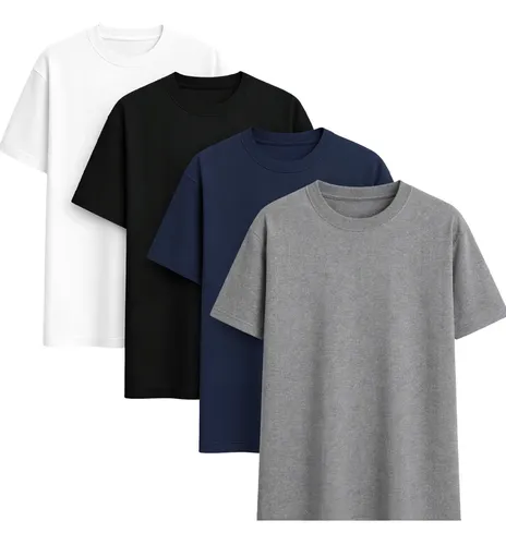 ✅ Kit 4 Camisetas Básicas Algodão
