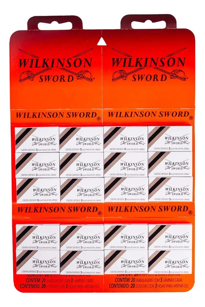 Lâminas Wilkinson Sword Aço Cartela 60un