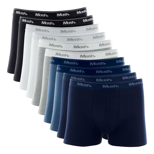 Kit 10 Cuecas Boxer Mash Algodão (5 cores)