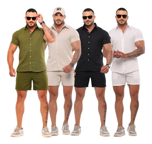 Conjunto De Linho Camisa + Short Mauricinho