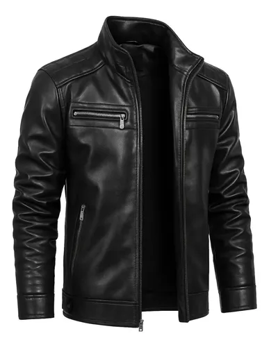 ✅ Jaqueta Masculina de Couro Impermeável