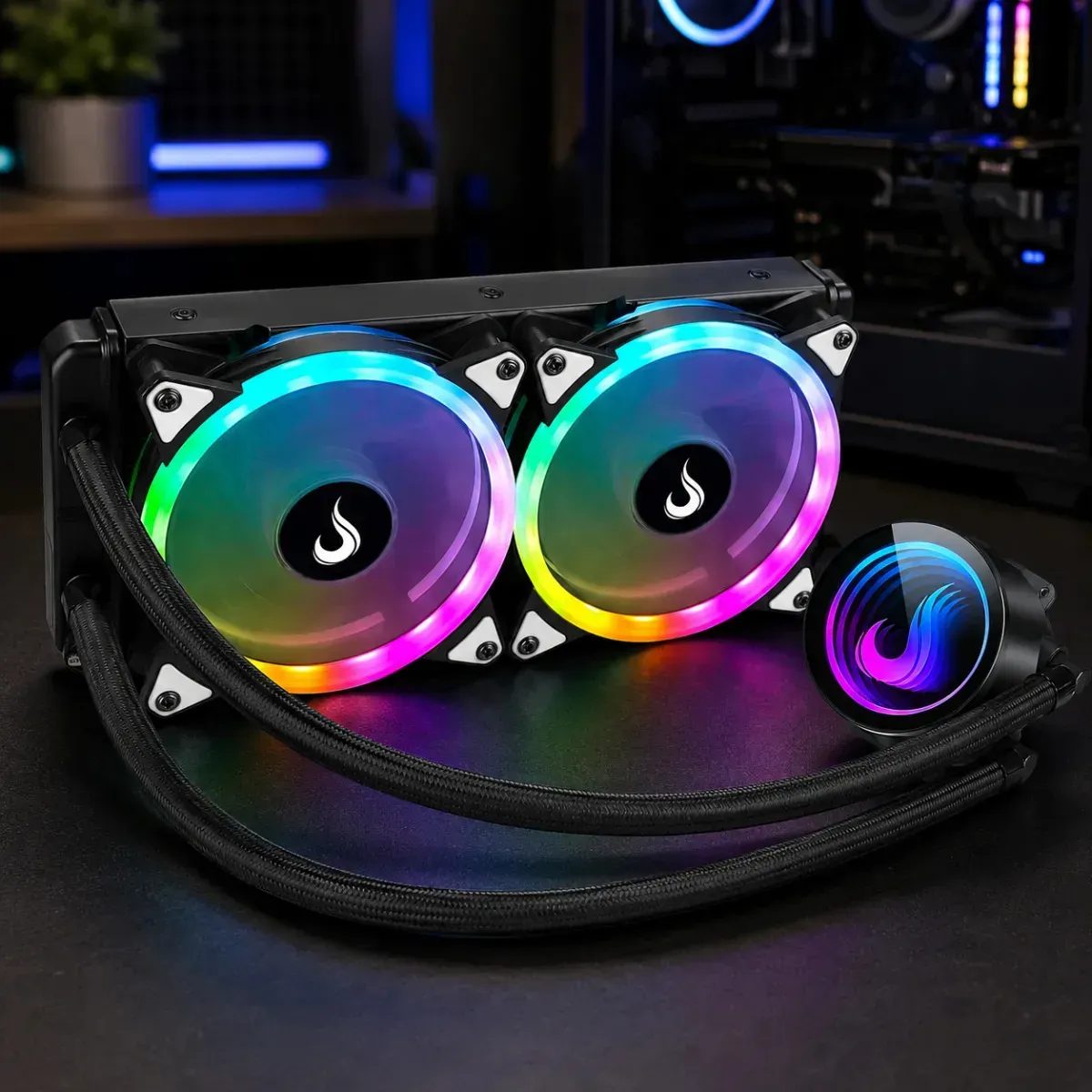 Water Cooler Gamer Rise Mode Frost Argb Rainbow 360mm Branco