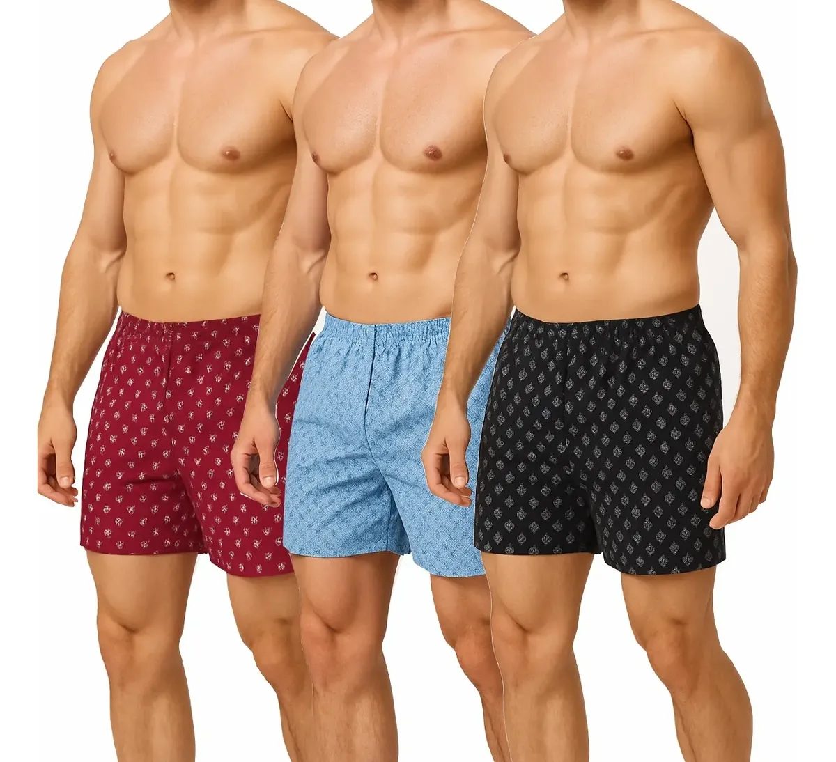Kit 3 Pijamas Samba Canção Short Bermuda Masculino Cordoba