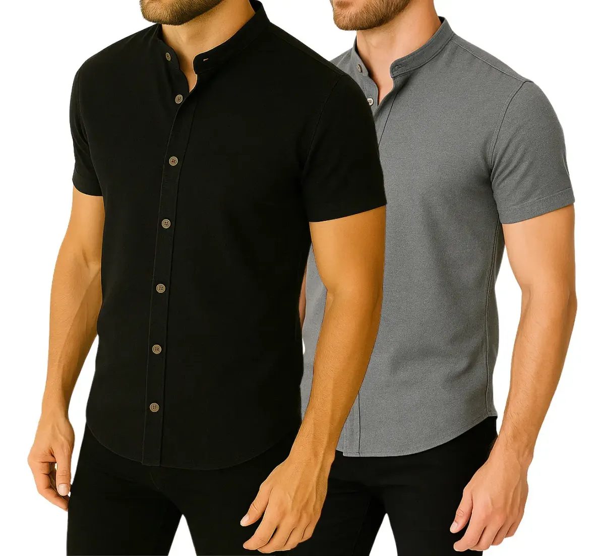 Kit 2 Camisas Masculina Gola Padre Social Esporte Trabalho