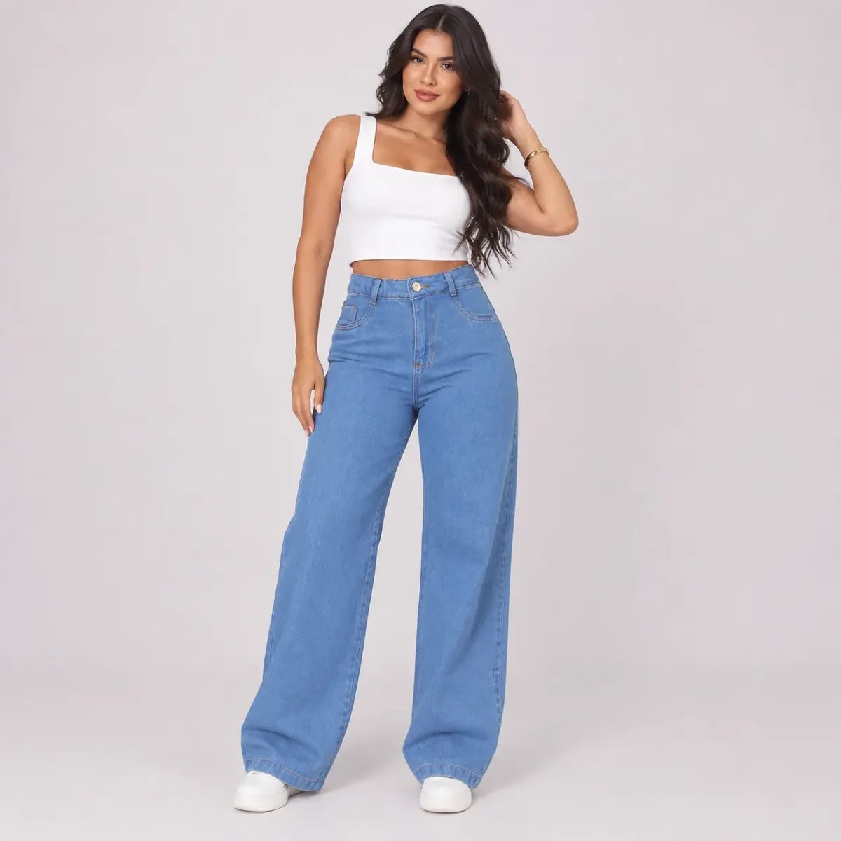 Calça Jeans Feminina Wide Leg