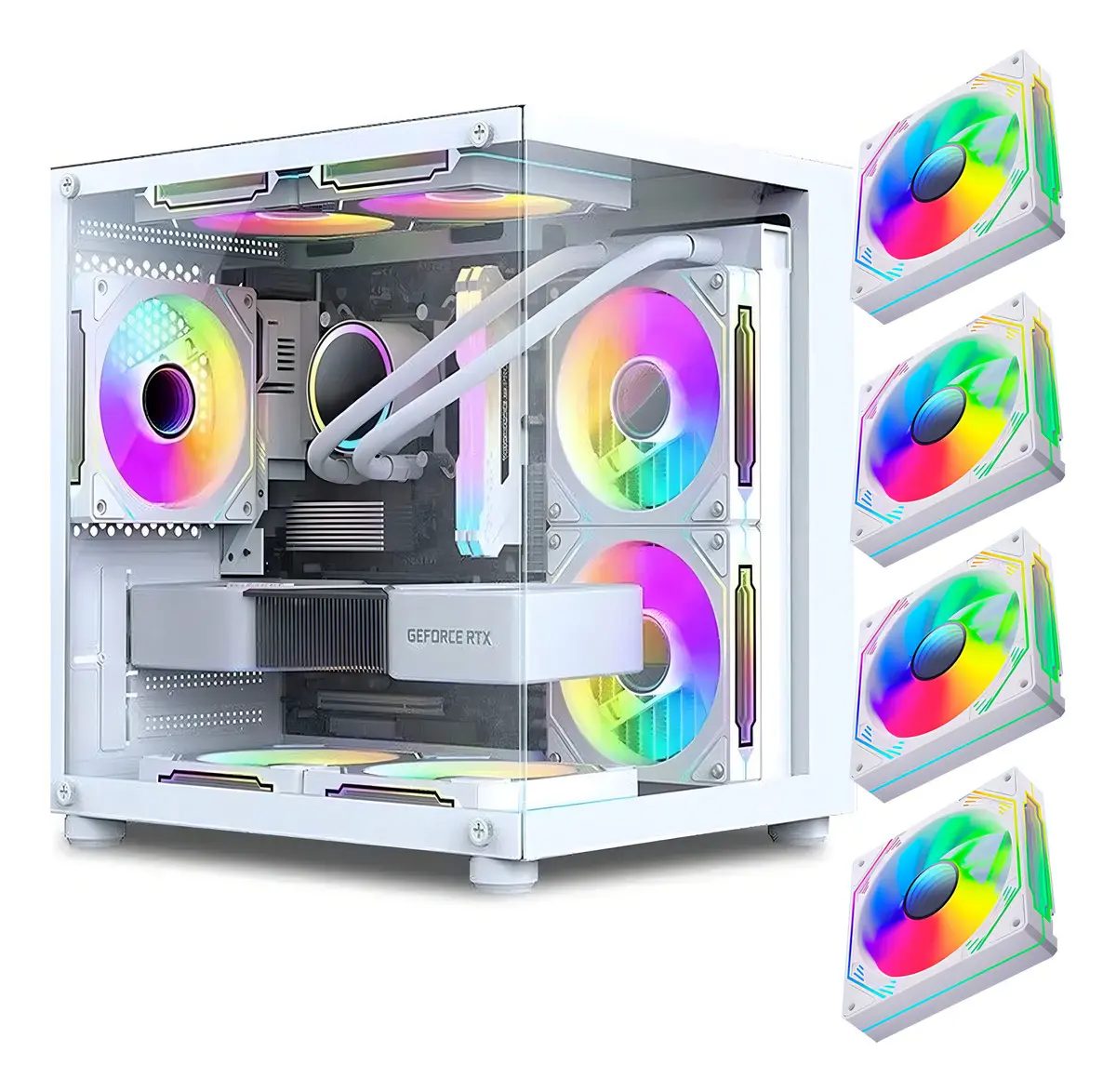 Gabinete Gamer Aquário 4 Fans Rgb