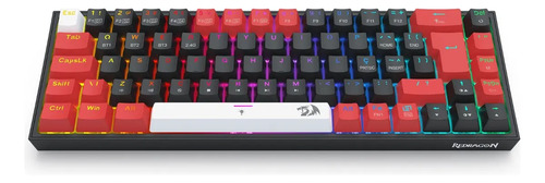 🔥 Teclado K631rgb Pro Brw Mecânico Gamer Rgb Sem Fio Redragon Preto, Vermelho E Branco Po