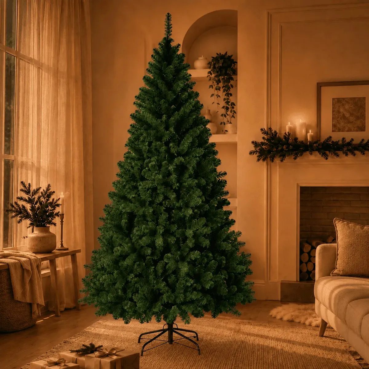 Árvore De Natal Premium Pinheiro Cheia Luxo 180cm 750 Galhos Cor Verde