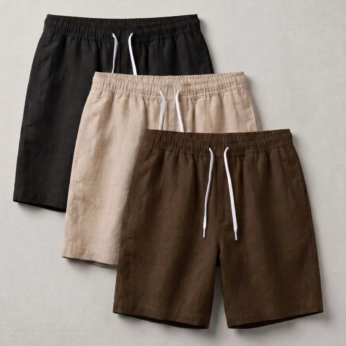 Kit 3 Short Mauricinho Linho Masculino Bermuda Verão Praia