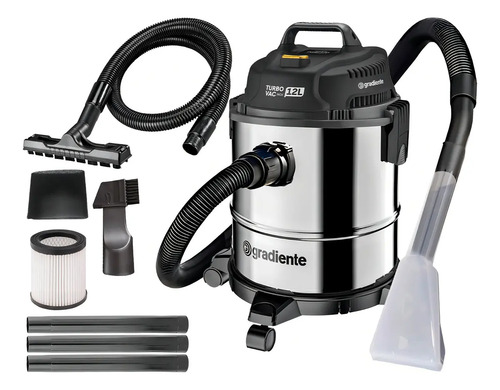 Aspirador De Pó E Água Inox Extratora 1200W Gradiente