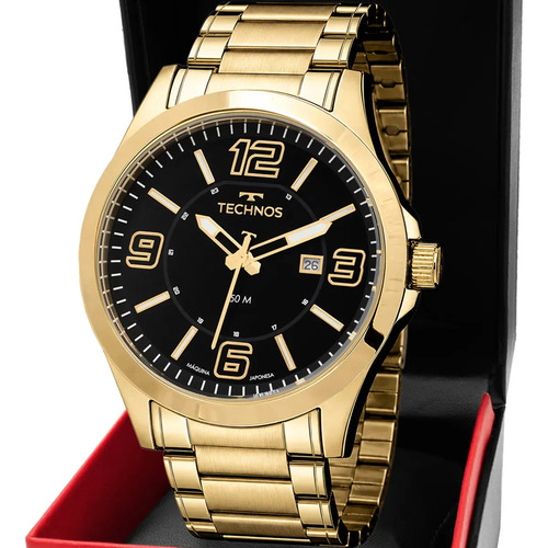 ✅ Technos Racer Dourado Fundo Preto