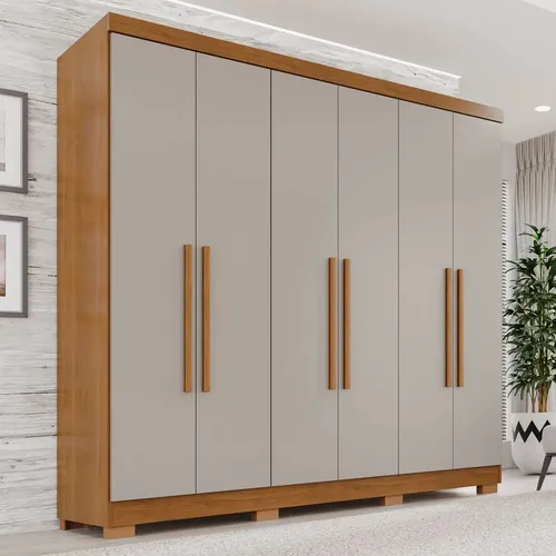 Guarda-roupa Casal 6 Portas 2 Gavetas França Espresso
